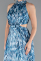Robe de Soirée Longue Vert Pétrole ABU4686