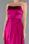 Robe de Soirée Longue Satin Fushia ABU5023