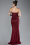 Robe de Soirée Longue Rouge Bordeaux ABU4517