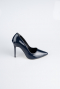 Stiletto Cuir Verni Bleu Marine ABR1140