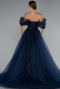 Robes De Soirée Grande Taille Longue Bleu Marine ABU4722