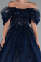 Robes De Soirée Grande Taille Longue Bleu Marine ABU4722