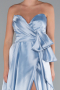 Robe De Soirée Satin Longue Bleu clair ABU3674