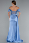Robe De Soirée Satin Longue Indigo ABU6140