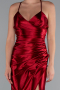 Robe De Soirée Satin Longue Rouge Bordeaux ABU2800