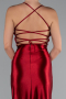 Robe De Soirée Satin Longue Rouge Bordeaux ABU2800