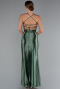 Robe De Soirée Satin Longue Vert Pistache ABU2800