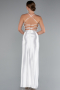 Robe De Soirée Satin Longue Blanc ABU2800