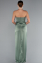 Robe De Soirée Satin Longue Vert Pistache ABU3474