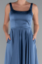 Robe de Soirée Longue Satin Indigo ABU5059