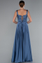 Robe de Soirée Longue Satin Indigo ABU5059