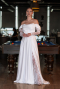 Robe de Soirée Longue Satin Blanc ABU5054