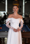 Robe de Soirée Longue Satin Blanc ABU5054