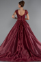 Robe De Fiançailles Grande Taille Longue Rouge Bordeaux ABU4470