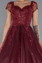 Robe De Fiançailles Grande Taille Longue Rouge Bordeaux ABU4470