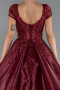 Robe De Fiançailles Grande Taille Longue Rouge Bordeaux ABU4470