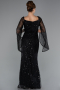Robe de Soirée Longue Perlé Noir ABU5066
