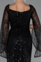 Robe de Soirée Longue Perlé Noir ABU5066