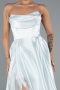 Robe de Soirée Longue Satin Menthe ABU5064
