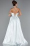 Robe de Soirée Longue Satin Menthe ABU5064