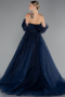 Robe De Soirée De Créateur Longue Bleu Marine ABU4720