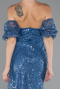 Robe de Soirée Longue Squameuse Indigo ABU5075