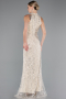 Robe De Soirée Longue Beige ABU4791