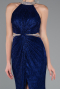 Robe de Soirée Longue Bleu Saxe ABU4324