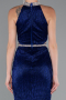 Robe de Soirée Longue Bleu Saxe ABU4324