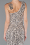 Robe De Soirée Midi Squameuse Beige ABK2377
