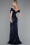 Robe Queue de Poisson Longue Squameuse Bleu Marine ABU4906
