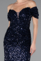 Robe Queue de Poisson Longue Squameuse Bleu Marine ABU4906