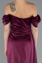 Robe De Fiançaille Satin Longue Couleur Cerise ABU1606