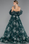 Robe De Fiançailles Grande Taille Longue Émeraude ABU5076