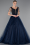 Robe De Soirée De Créateur Longue Bleu Marine ABU5019