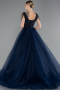 Robe De Soirée De Créateur Longue Bleu Marine ABU5019