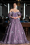 Robe de Fiançailles Design Personnalisé Longue Lavande ABU5074
