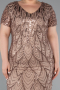 Robe De Invitation Grande Taille Courte Cappuccino ABK2380