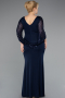 Robe de Soirée Grande Taille Longue Bleu Marine ABU5078