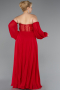 Robe de Soirée Grande Taille Longue Mousseline Rouge ABU6142