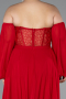 Robe de Soirée Grande Taille Longue Mousseline Rouge ABU6142
