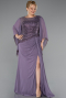 Robe De Soirée Grande Taille Longue Mousseline Lavande ABU5093