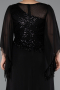 Robe De Soirée Grande Taille Longue Mousseline Noir ABU5093
