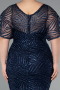 Robe De Invitation Grande Taille Midi Bleu Marine ABK2372