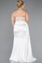 Robe De Graduation Grande Taille Satin Longue Blanc ABU3855