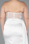 Robe De Graduation Grande Taille Satin Longue Blanc ABU3855