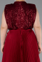 Robe Grande Taille Longue Rouge Bordeaux ABU3341