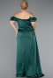 Robe de Soirée Grande Taille Longue Satin Émeraude ABU1626
