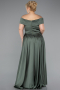 Robe De Soirée Grande Taille Satin Longue Kaki ABU2355