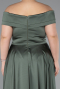 Robe De Soirée Grande Taille Satin Longue Kaki ABU2355